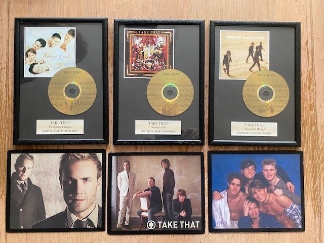 Take That schilderijtjes en muismatjes, Verzamelen, Muziek, Artiesten en Beroemdheden, Ophalen of Verzenden, Zo goed als nieuw