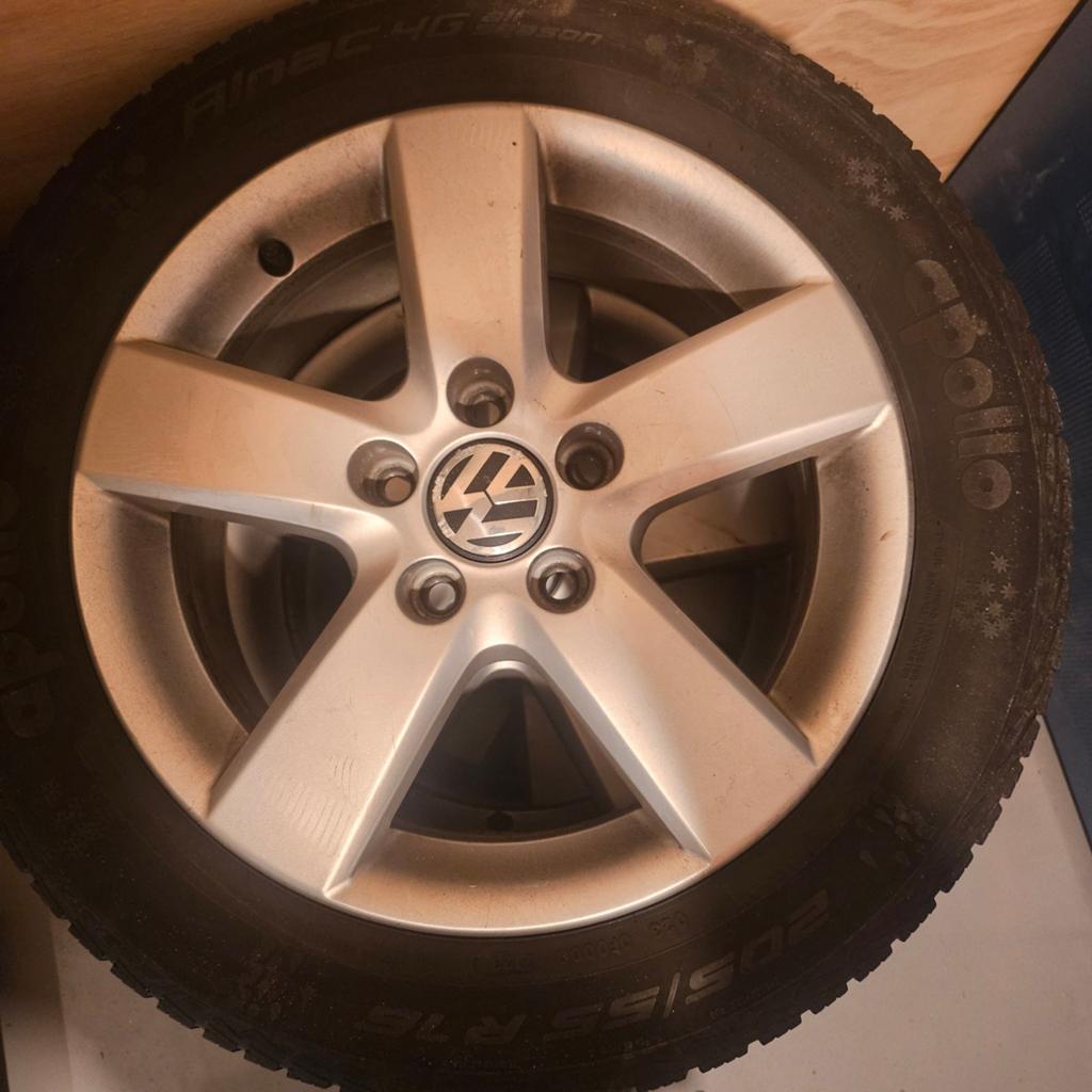 Apollo All season banden met originele VW velgen, Auto-onderdelen, Ophalen, Gebruikt, 16 inch, Banden en Velgen
