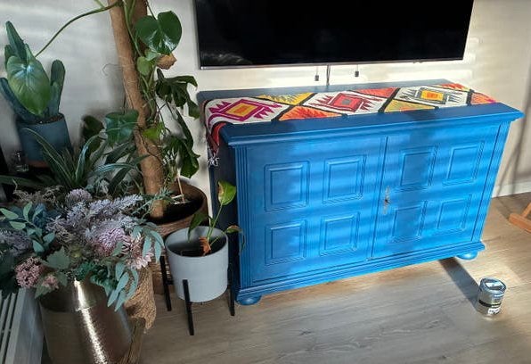 Multifunctionele houten kast/tv-meubel - Night Sky (Gamma), Huis en Inrichting, Ophalen, Gebruikt