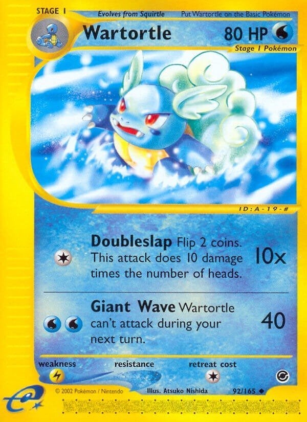 e-Card Series » Expedition » Wartortle 92/165, Ophalen of Verzenden, Zo goed als nieuw, Losse kaart