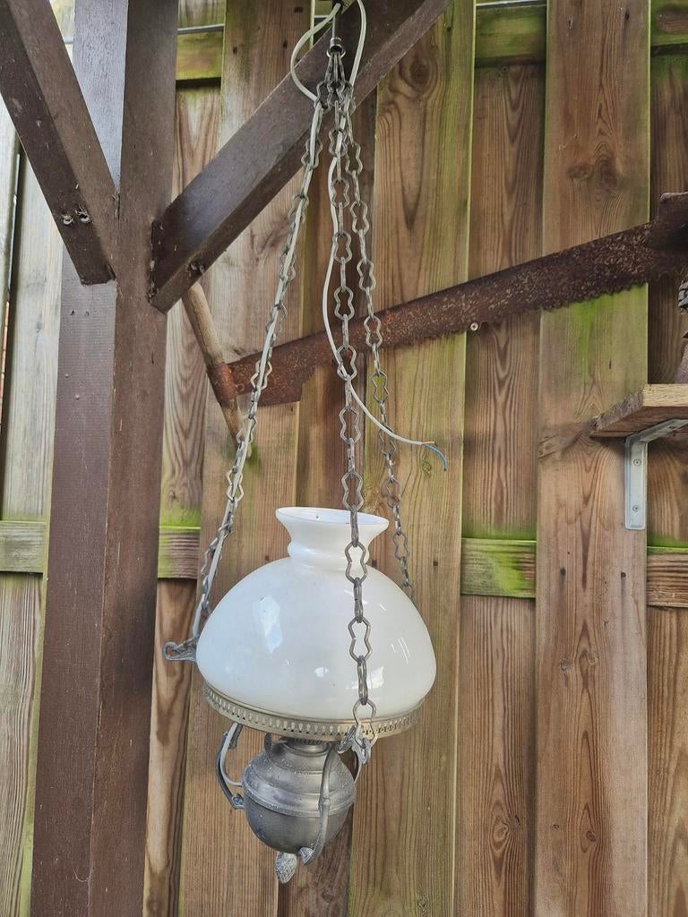 Jugendstil Petroleum Hanglamp / Olielamp, Antiek en Kunst, Antiek | Lampen, Ophalen of Verzenden