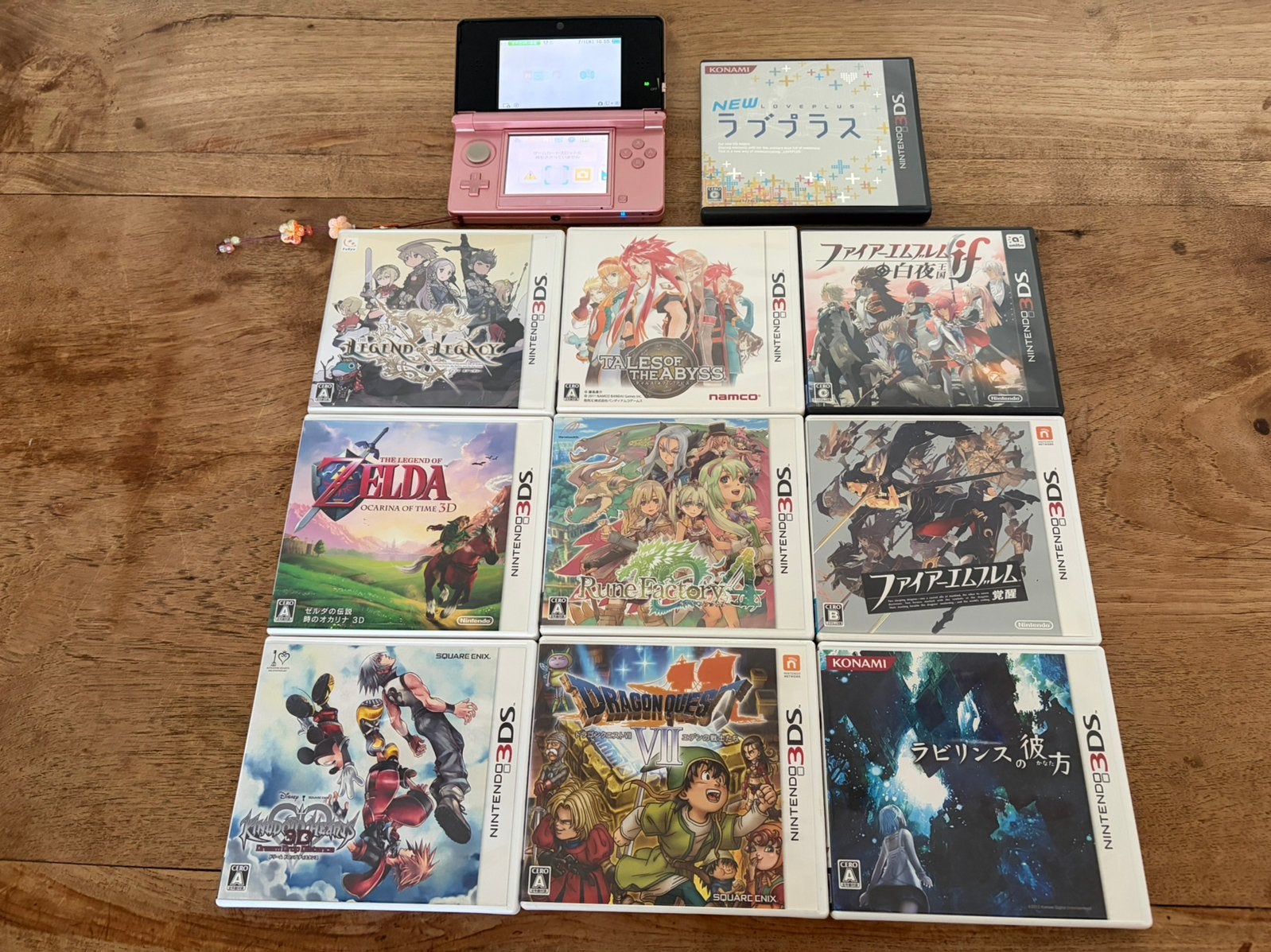 3DS NTSC-J Misty Pink Console + 10 top titels, Ophalen, 3DS, Roze, Gebruikt