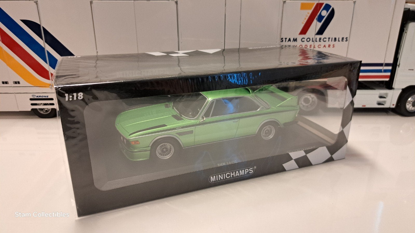 Minichamps BMW 3.0 CSL Green Metallic - 1973, Auto, Ophalen of Verzenden, Zo goed als nieuw, MiniChamps