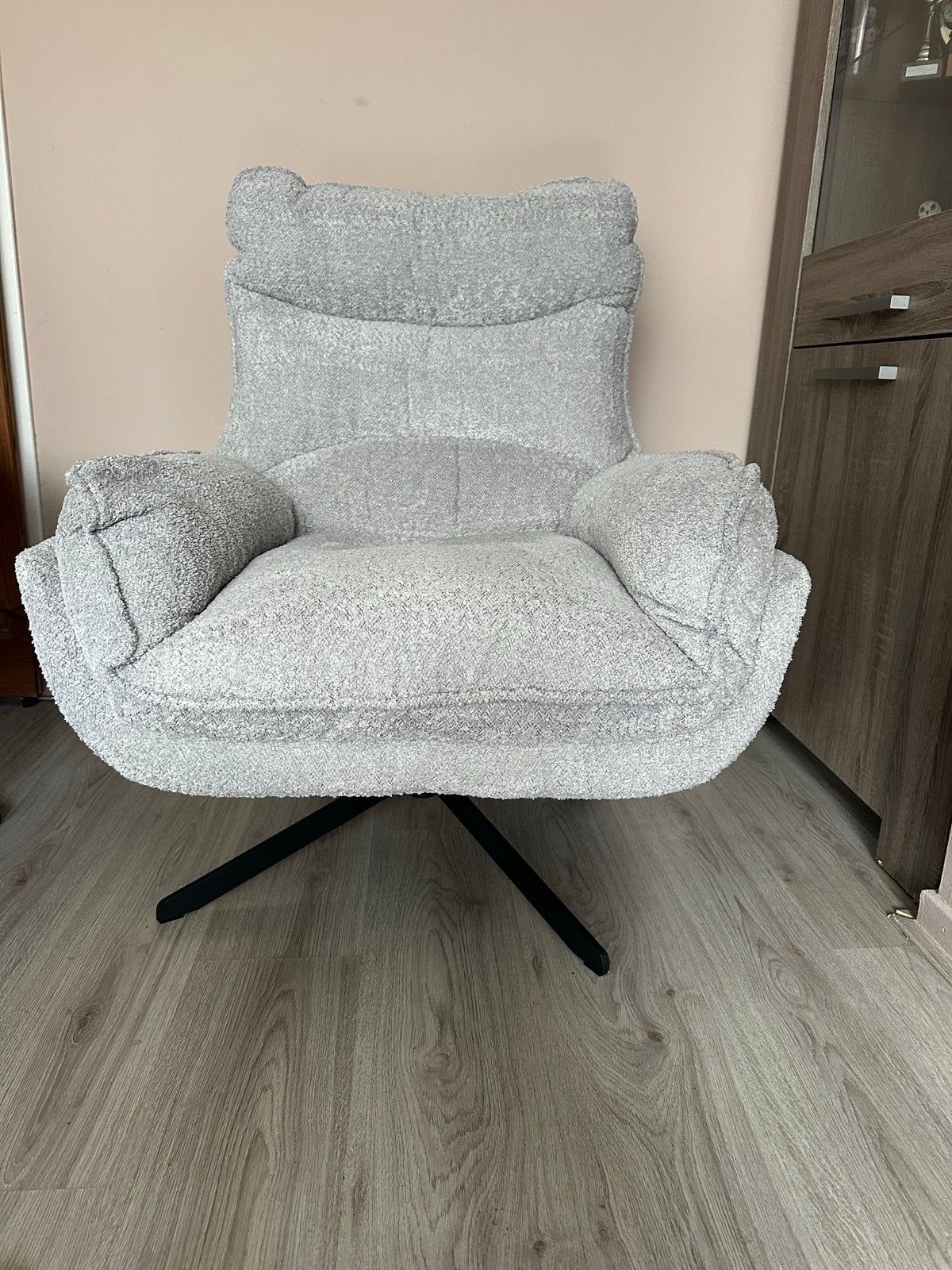 2 zo goed als nieuwe draaibare fauteuils Vera Lichtgrijs, Ophalen, Zo goed als nieuw, Stof, 75 tot 100 cm