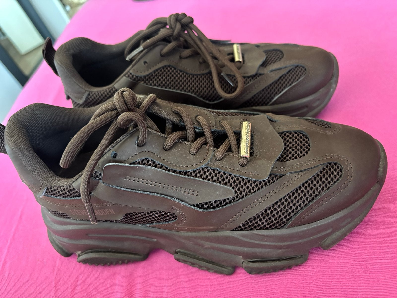 Steve Madden Sneakers Bruin - Maat 39, Ophalen of Verzenden, Zo goed als nieuw, Bruin, Sneakers of Gympen