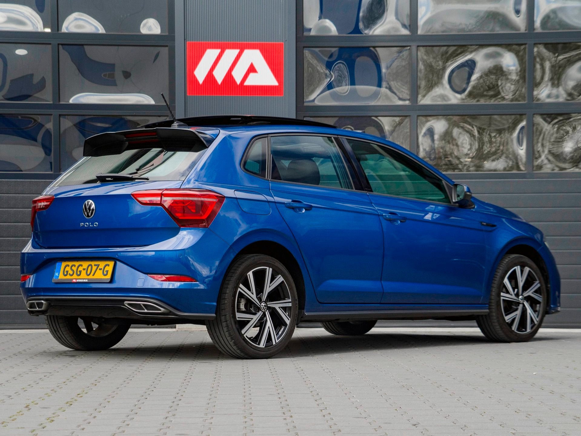 Volkswagen Polo 1.0 TSI 3x R-Line Business Pano|Navi|Carplay, Auto's, Stof, Gebruikt, Met garantie (alle), Blauw