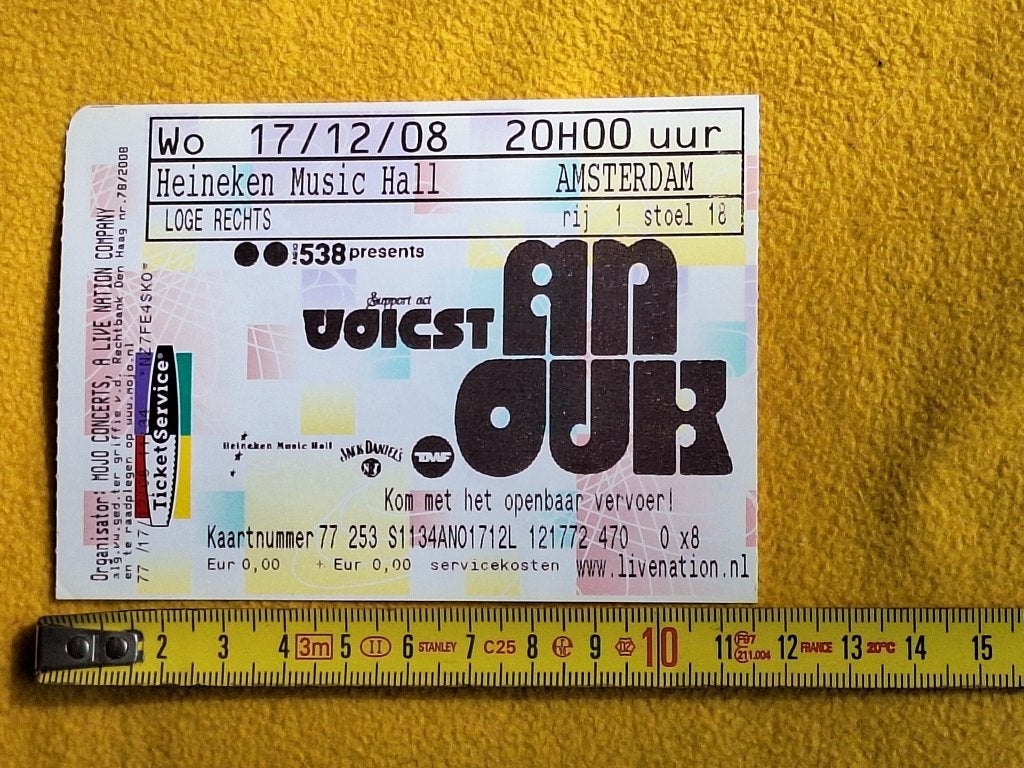 ANOUK [support Voicst] = ticket = HMH = 2008, Ophalen of Verzenden, Zo goed als nieuw, Boek, Tijdschrift of Artikel