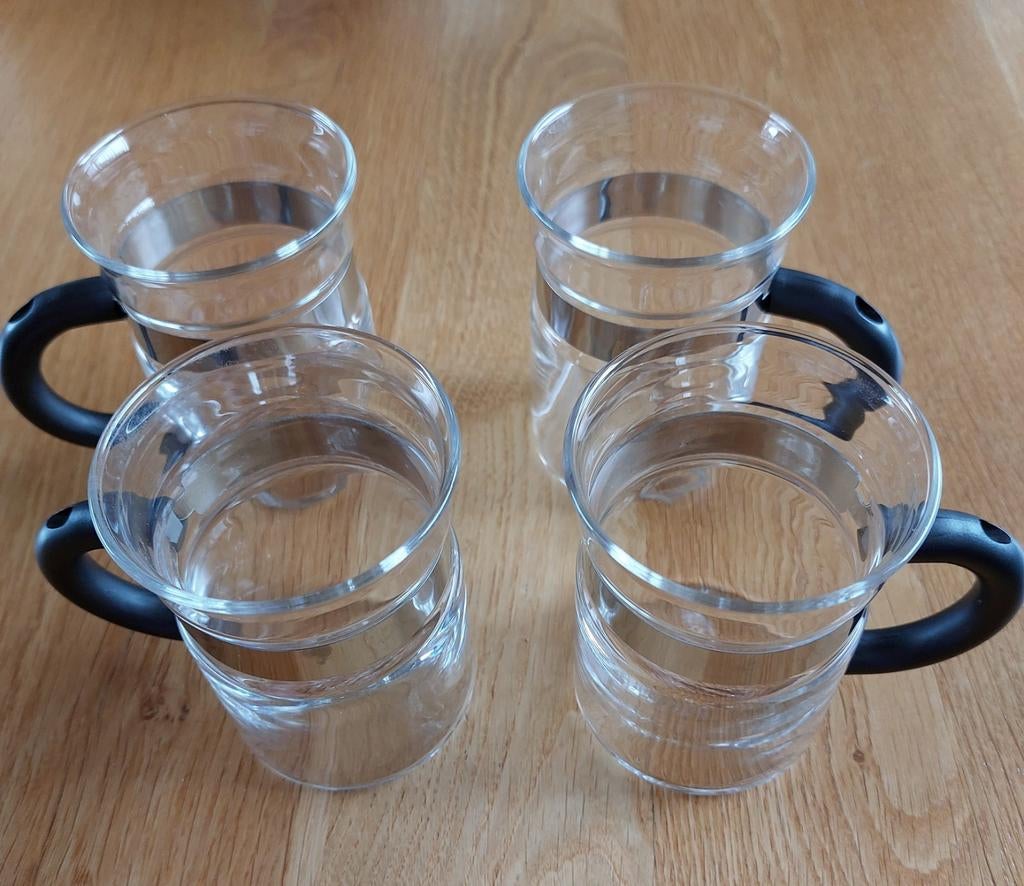 Randwyck,  4 vintage theeglazen , zgan., Glas of Glazen, Ophalen of Verzenden, Overige stijlen, Glas