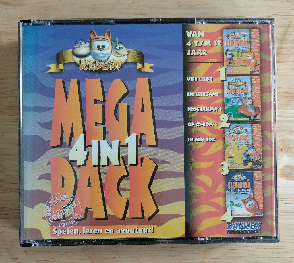 RedCat Mega Pack – 4 in 1 – PC Game (Davilex 1997), Spelcomputers en Games, Games | Pc, Puzzel en Educatief, 1 speler, Ophalen of Verzenden