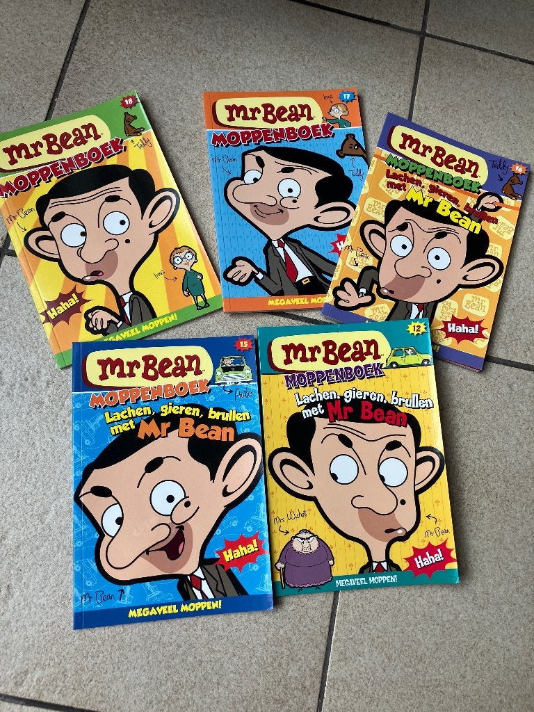 set van 5 moppenboekjes Mr. Bean, Ophalen of Verzenden, Zo goed als nieuw, Moppen