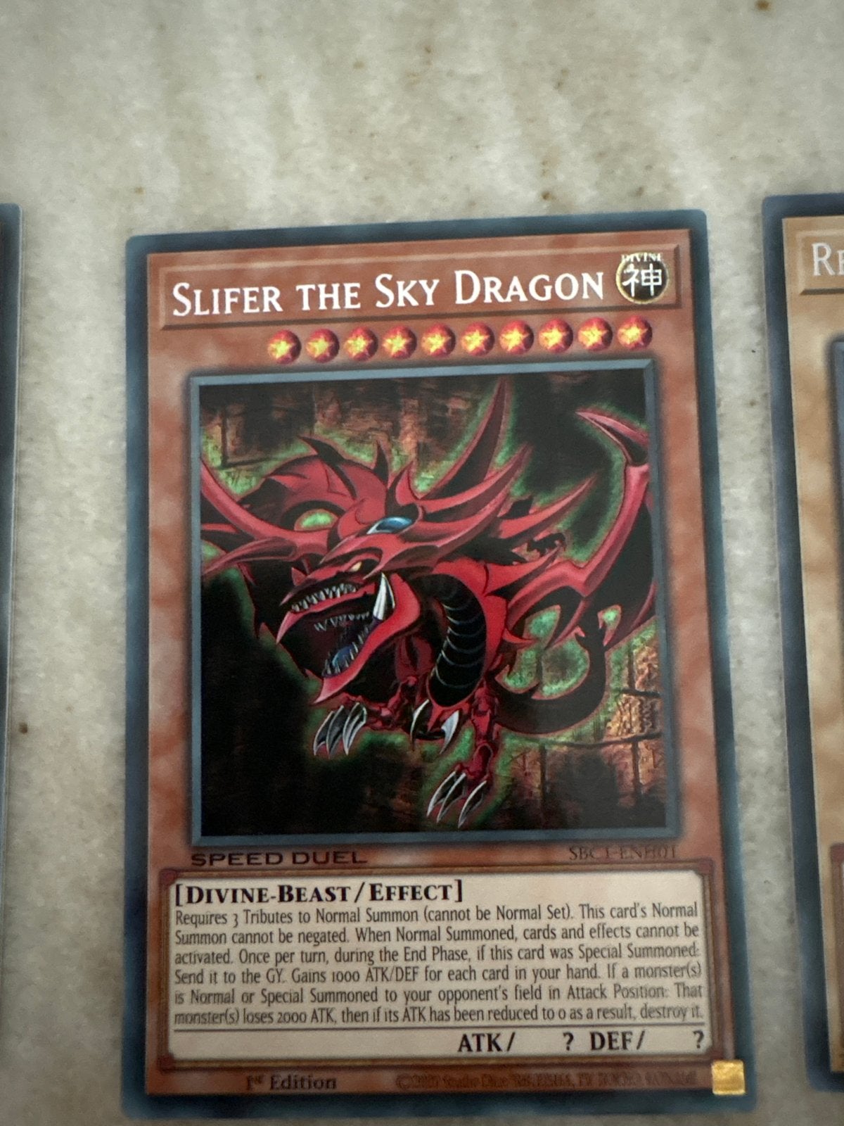 Yu-Gi-Oh! Slifer the Sky Dragon (1st Edition), Ophalen of Verzenden, Nieuw, Losse kaart