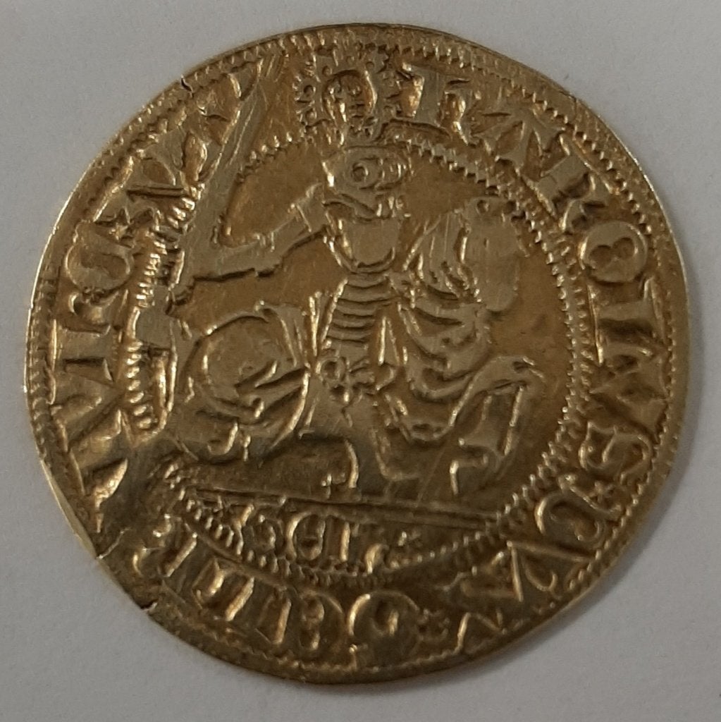 Rijdergoudgulden goudgulden goud gulden Nijmegen 1492-1538, Postzegels en Munten, Munten | Nederland, Vóór koninkrijk, Losse munt