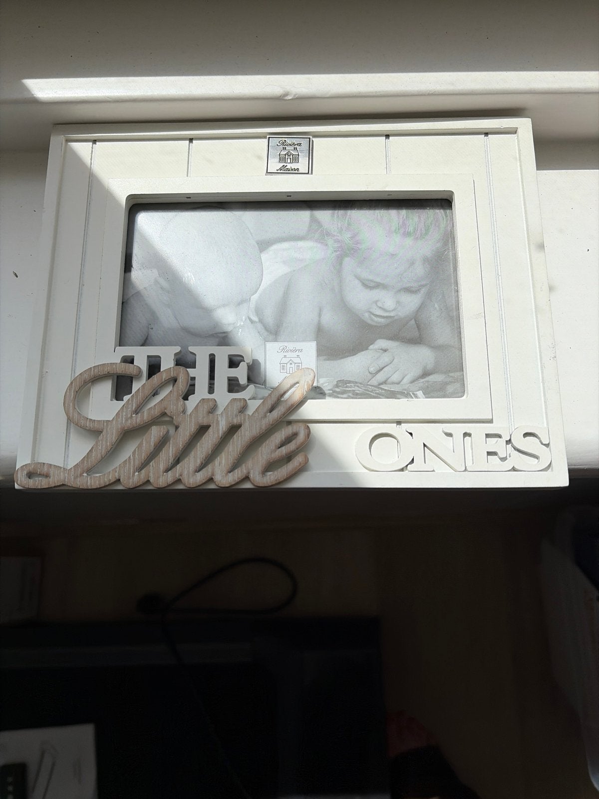 Riviera Maison fotolijst 'The Little Ones', Huis en Inrichting, Woonaccessoires | Lijsten, Gebruikt, Fotolijst, Hout, Wit, Met glas