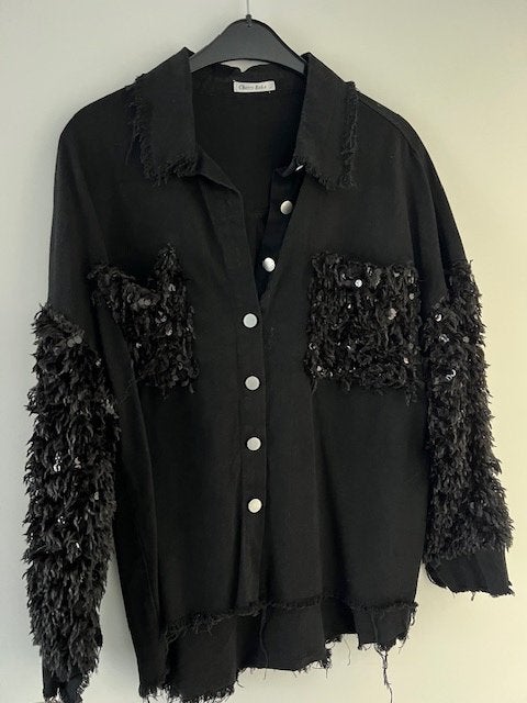 Cherry Koko, super leuke zwarte bloes met leuke accenten M/L, Kleding | Dames, Maat 38/40 (M), Cherry Koko, Zwart, Nieuw