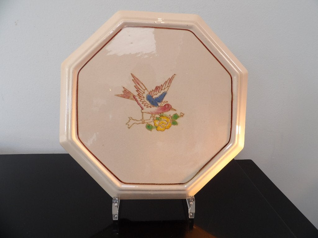 Art Deco Longwy grote Onderzetter, Vogel, Ophalen of Verzenden