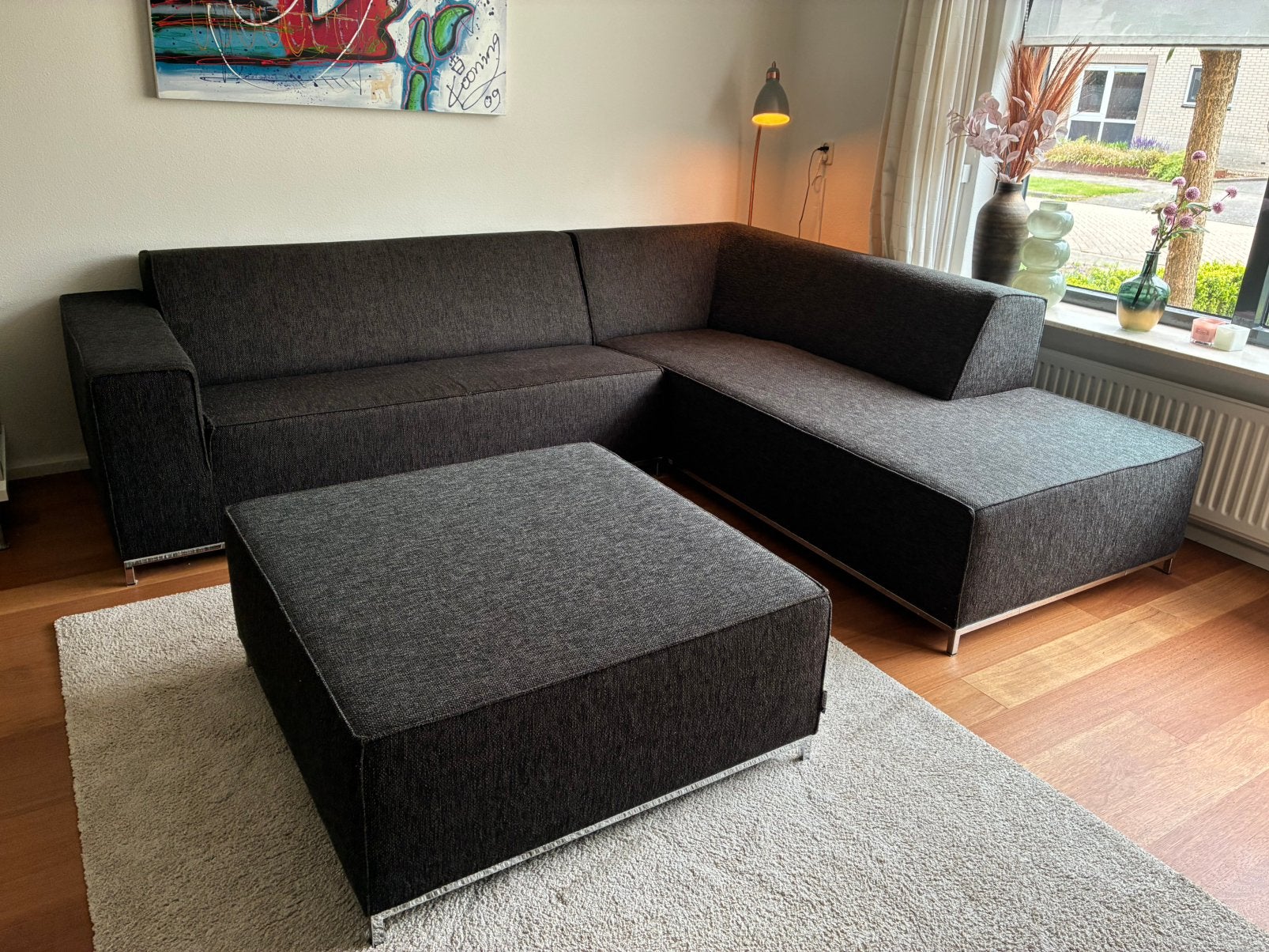 Topform hoekbank en hocker Erving, Huis en Inrichting, Ophalen, Stof