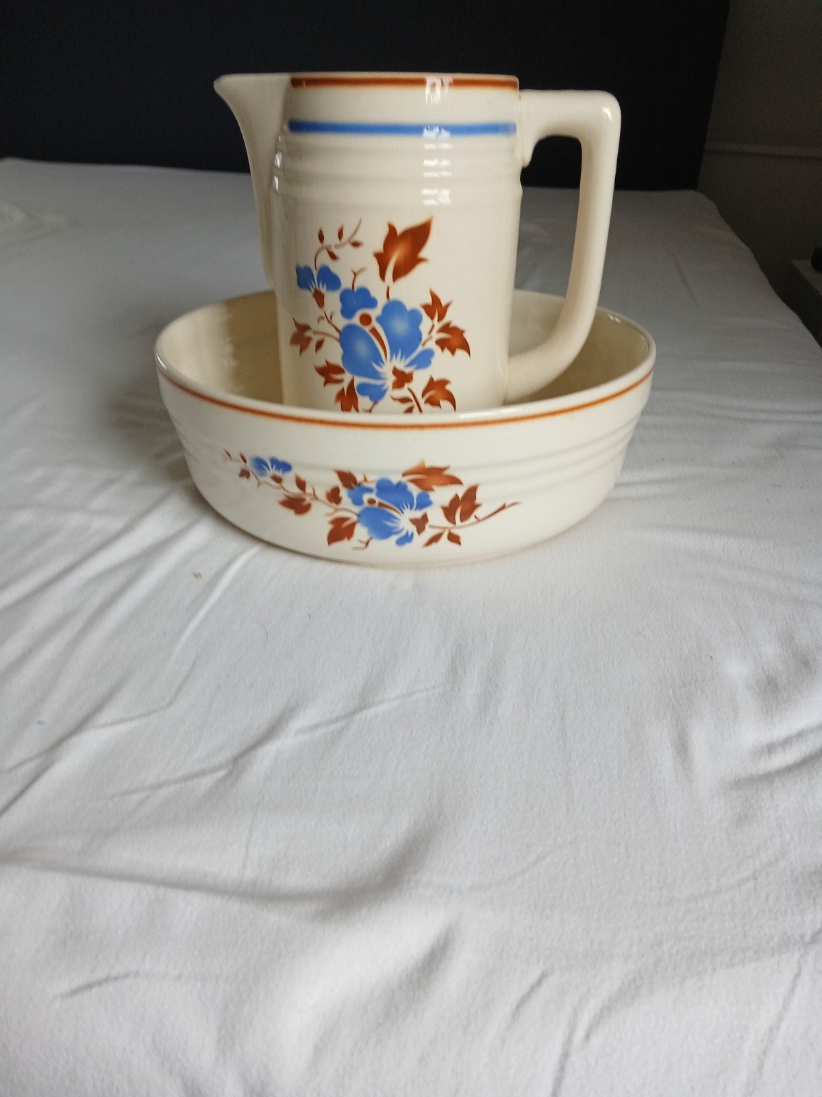 Vintage Colditz VEB Wasstel met Bloemenpatroon, Ophalen of Verzenden