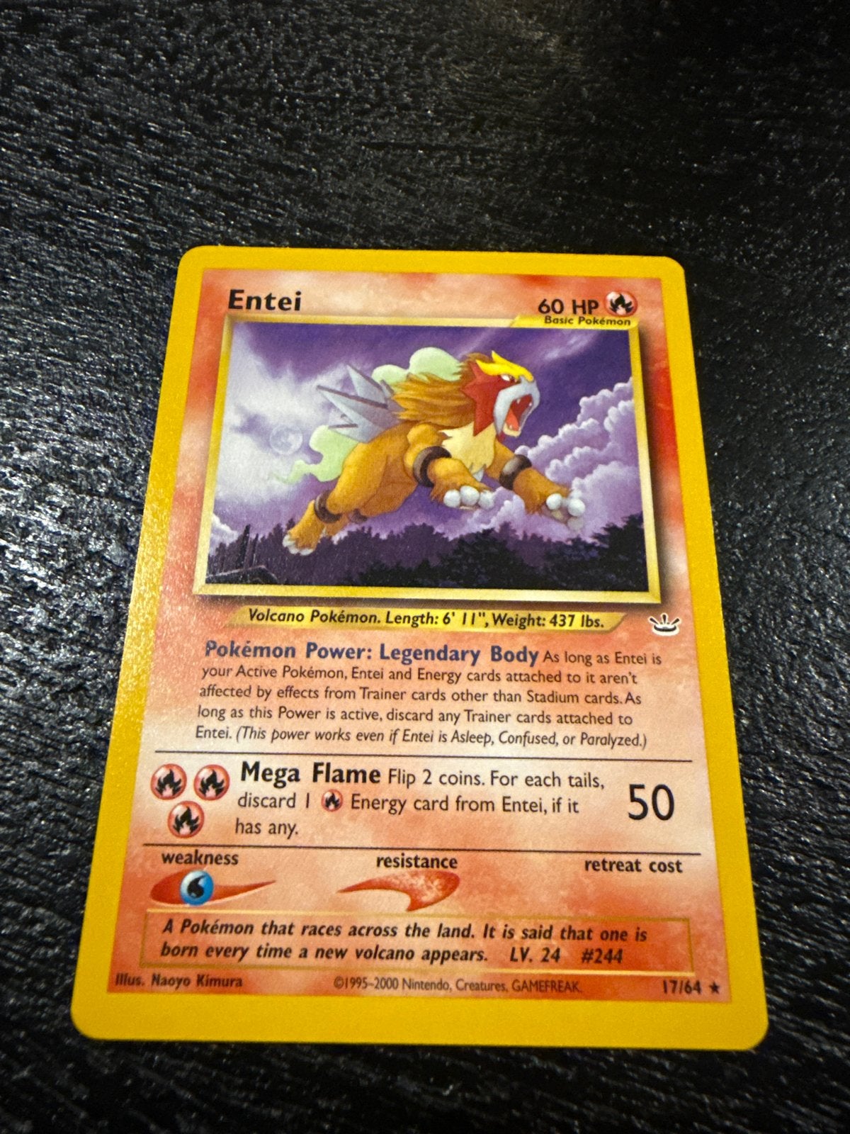 Pokémon Kaart Entei 17/64 Neo Revelation (2000), Ophalen of Verzenden, Gebruikt, Losse kaart