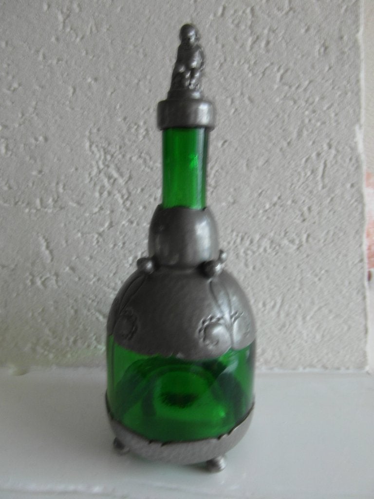 GERO ZELDZAME FLESJES MET TIN APPLCATIE PUNTGAAF., Ophalen of Verzenden