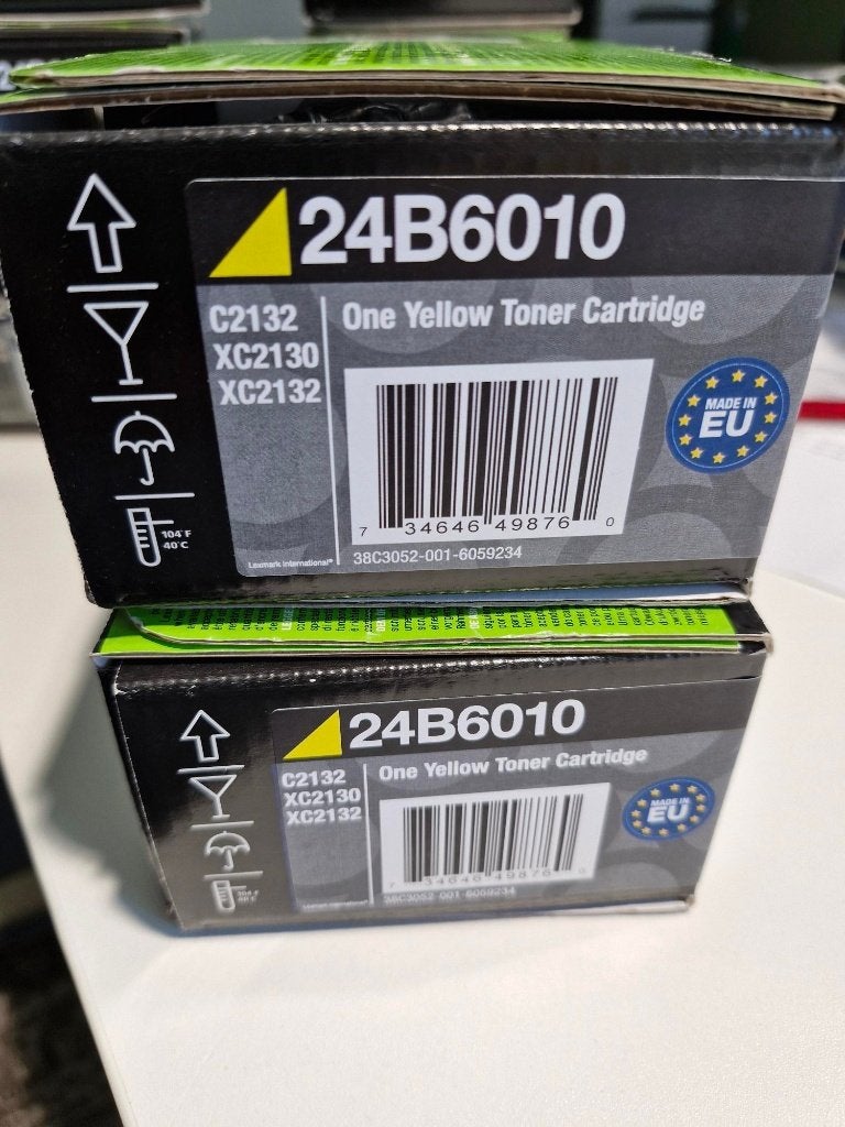 2x Lexmark 24B6010 Gele Toner voor C2132, XC2130, XC2132, Computers en Software, Verzenden, Nieuw, Toner, Lexmark