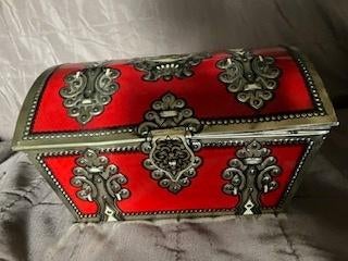 Oud decoratief blik Victoria biscuits - schatkist - vintage, Verzenden, Gebruikt, Overige, Overige merken