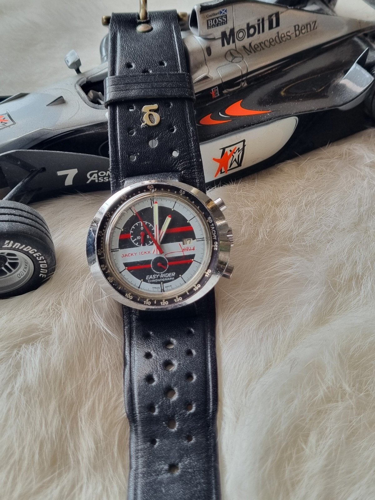 Heuer Jacky Ickx Easy-Rider chronograaf 1972, Overige merken, Staal, Polshorloge, Ophalen of Verzenden