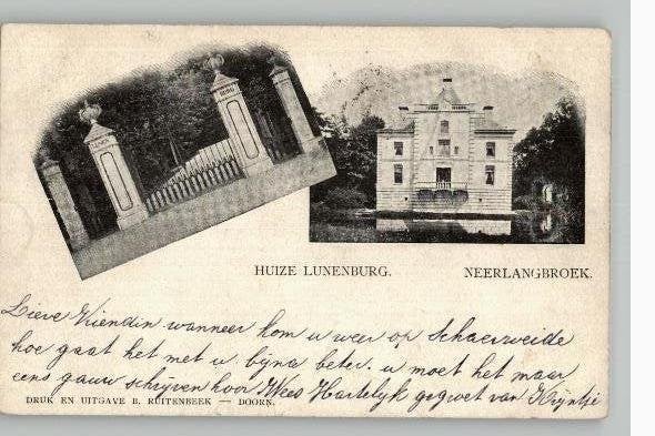 Huize Lunenburg st. NEERLANGBROEK 1906 SCHAARS, Verzenden, Voor 1920, Gelopen, Utrecht