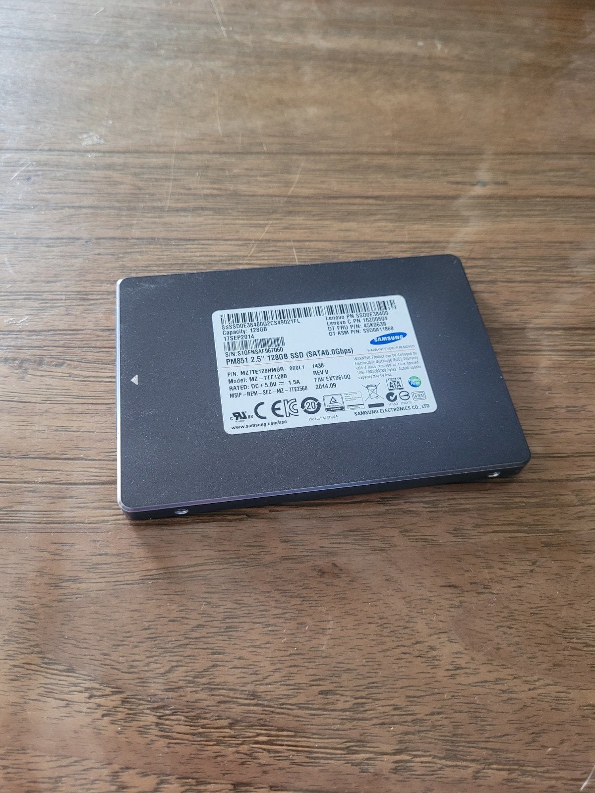 Samsung SATA SSD 128GB, Computers en Software, Harde schijven, Intern, 128 GB, Ophalen of Verzenden, Zo goed als nieuw
