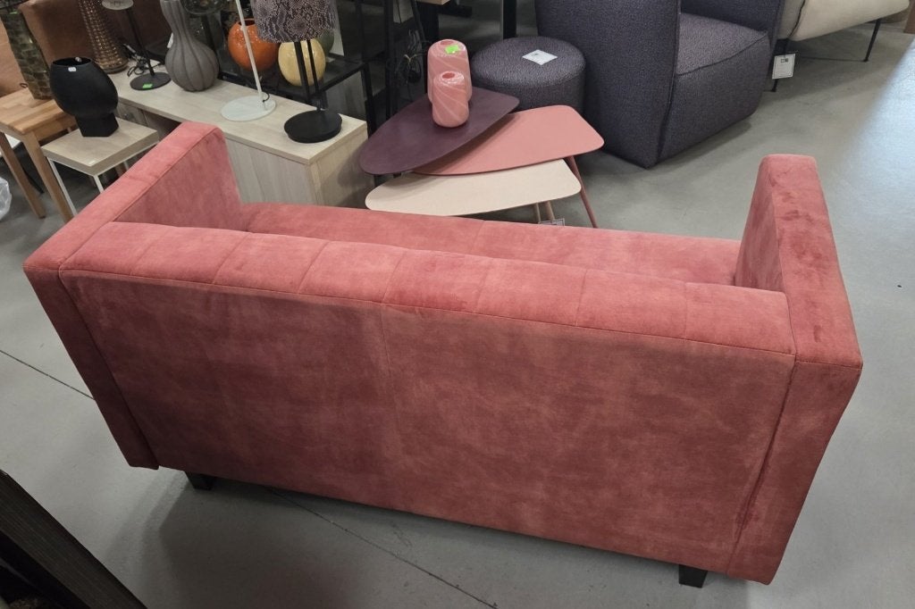 Sfeervolle bank fluweel velvet koraal  roze 160 cm bankstel, Huis en Inrichting, Banken | Bankstellen, Ophalen, 150 tot 200 cm