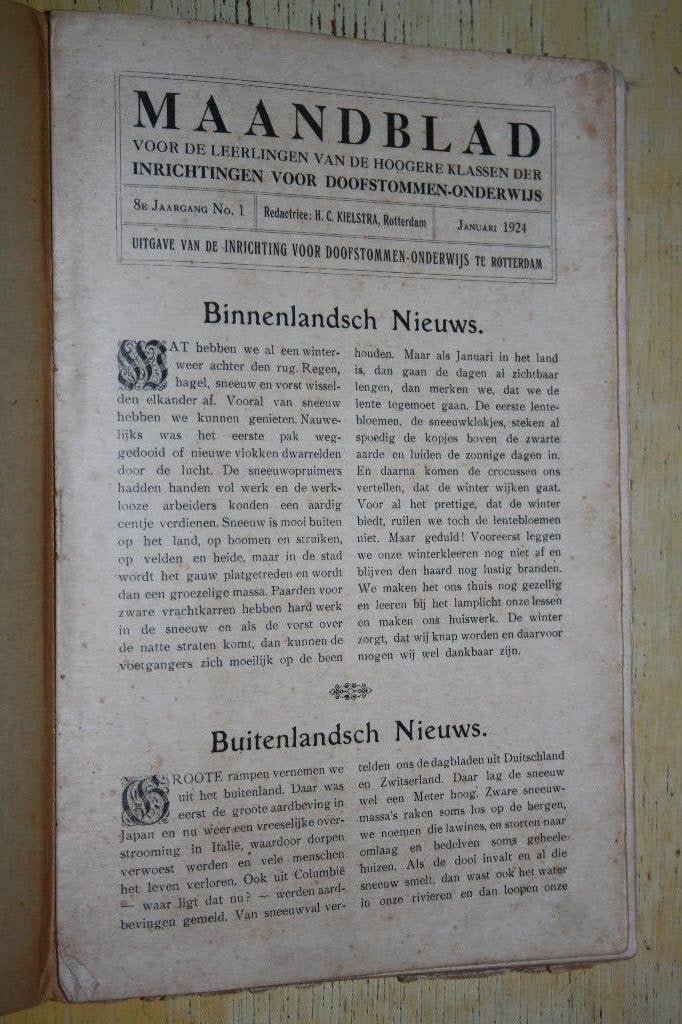 Maandblad leerlingen doofstommen-onderwijs dovenonderwijs, Ophalen of Verzenden, Gelezen, Lichaam en Geest