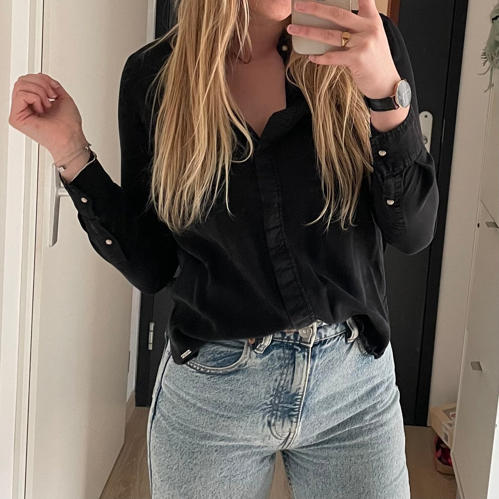 Blouse zwart, Ophalen of Verzenden, Zo goed als nieuw, Maat 34 (XS) of kleiner, Zwart