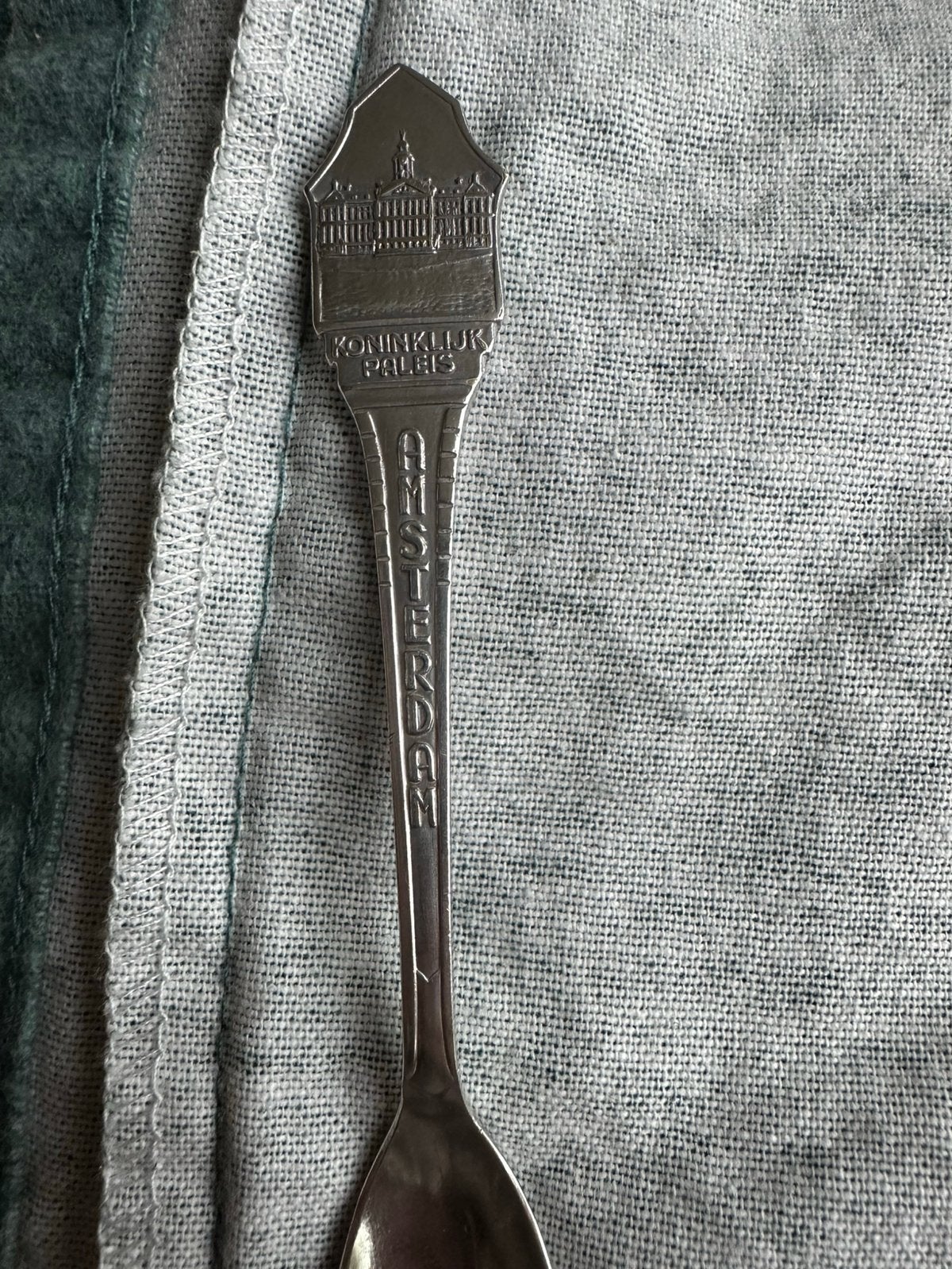 Vintage verzilverd lepeltje Koninklijk Paleis Amsterdam, Ophalen of Verzenden, Gebruikt, Zilver