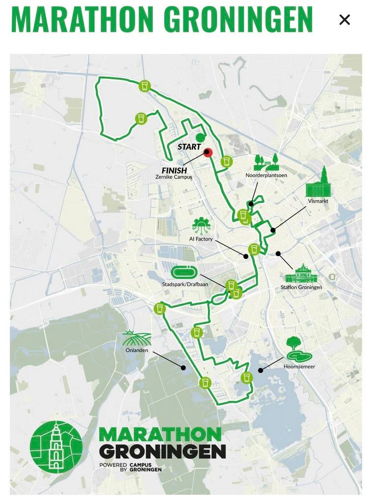 Startbewijs Marathon Groningen (42,2km) + medaille graveren, Ophalen of Verzenden