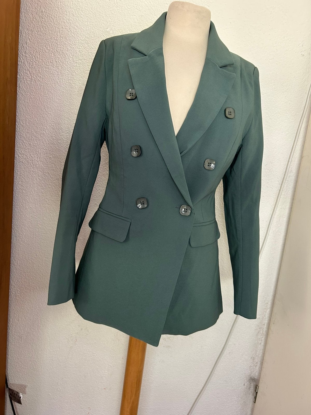Groene dames blazer | Lulumary | maat L | als nieuw, Maat 42/44 (L), Ophalen of Verzenden, Zo goed als nieuw, Jasje
