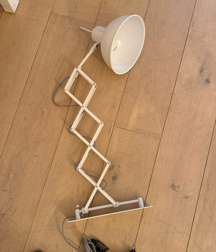 Uitschuifbare wandlamp wit - Industriële stijl, Ophalen, E27 (groot), Overige merken, Metaal