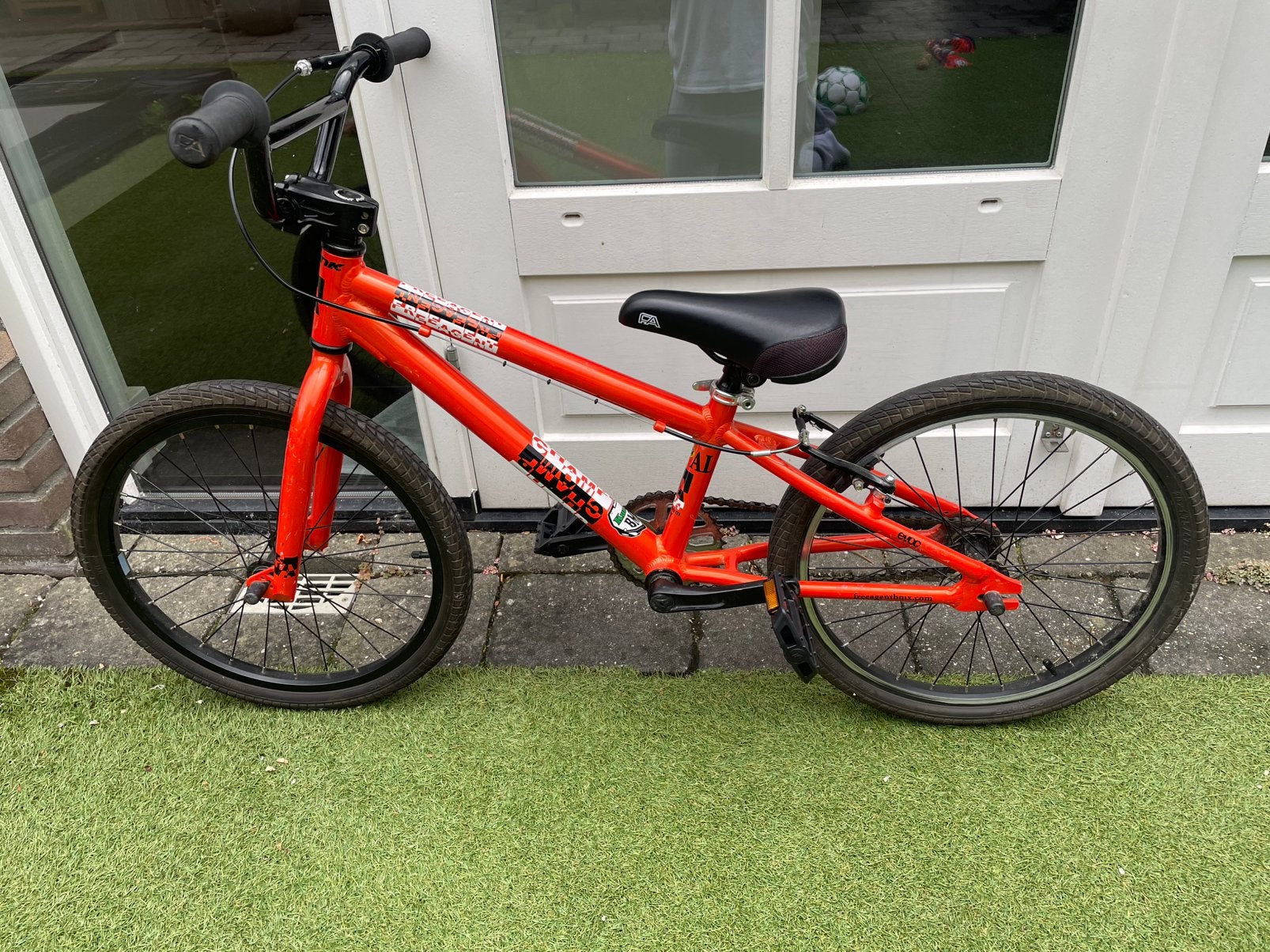Race BMX oranje, Gebruikt, Velgrem, 20 tot 24 inch, Aluminium