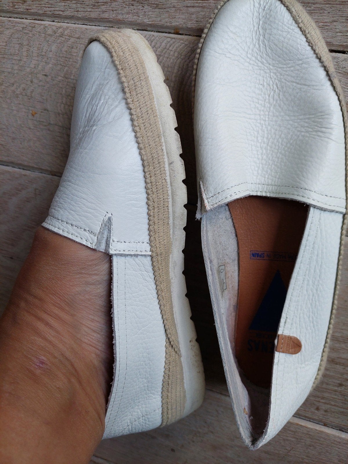 Verbenas witte leren espadrilles, maat 38, Kleding | Dames, Wit, Ophalen of Verzenden, Verbenas, Espadrilles of Moccasins