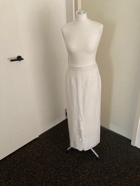 Edgar Vos rok 36, Kleding | Dames, Wit, Zo goed als nieuw, Maat 36 (S), Onder de knie