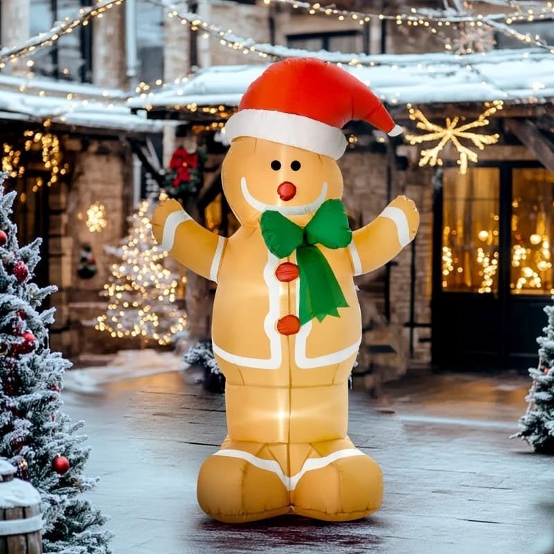 kerstman kerstcookie opblaasfiguur kerstverlichting, Diversen, Ophalen of Verzenden, Nieuw