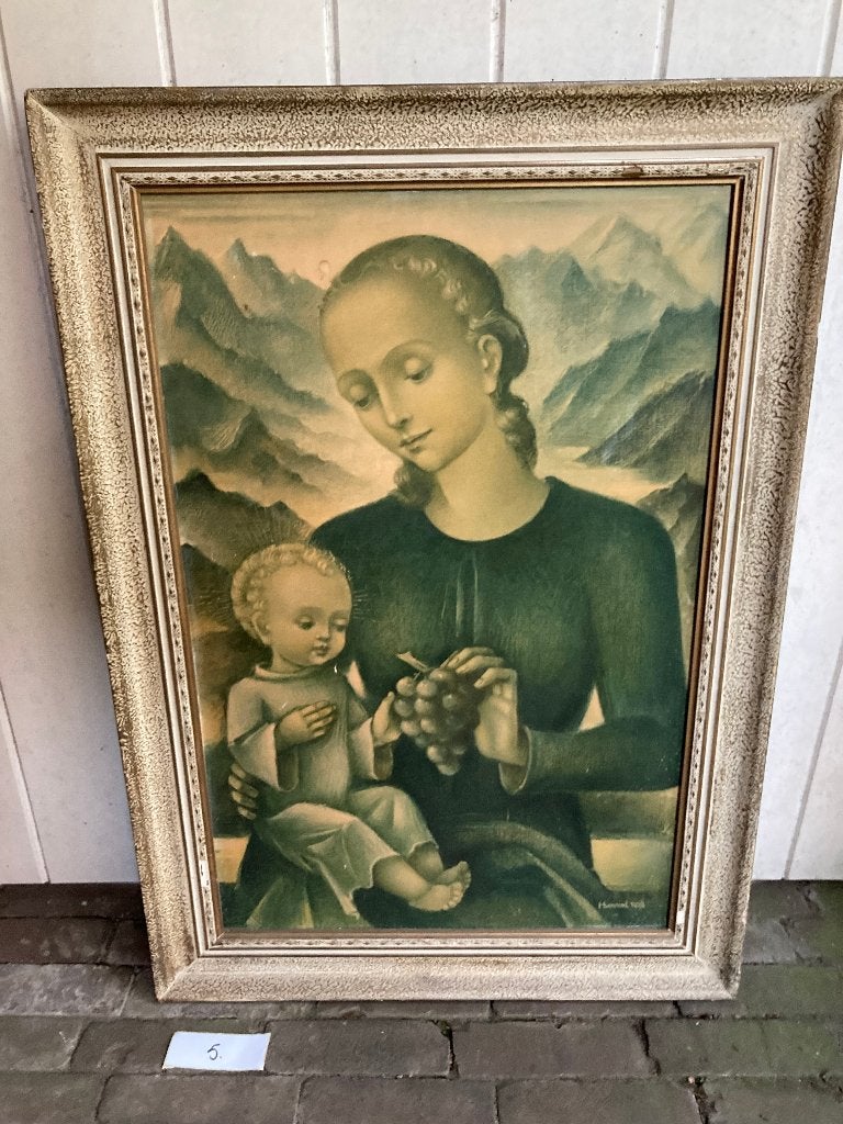 Afbeelding van Hummel : "Madonna met Kind"., Antiek en Kunst, Portret of Personen, Overige ondergronden, Ophalen of Verzenden