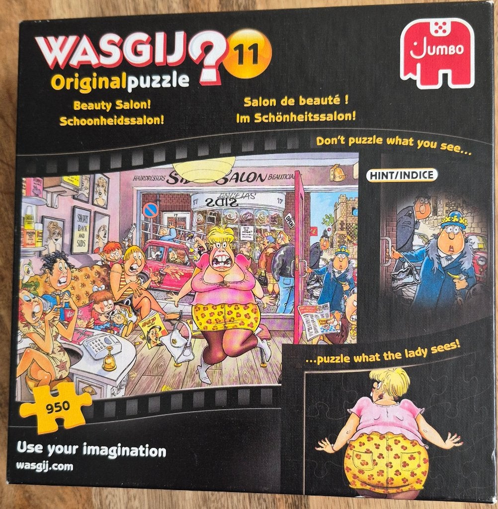 Wasgij Schoonheidssalon 950 stuks, Ophalen, 500 t/m 1500 stukjes, Zo goed als nieuw, Legpuzzel
