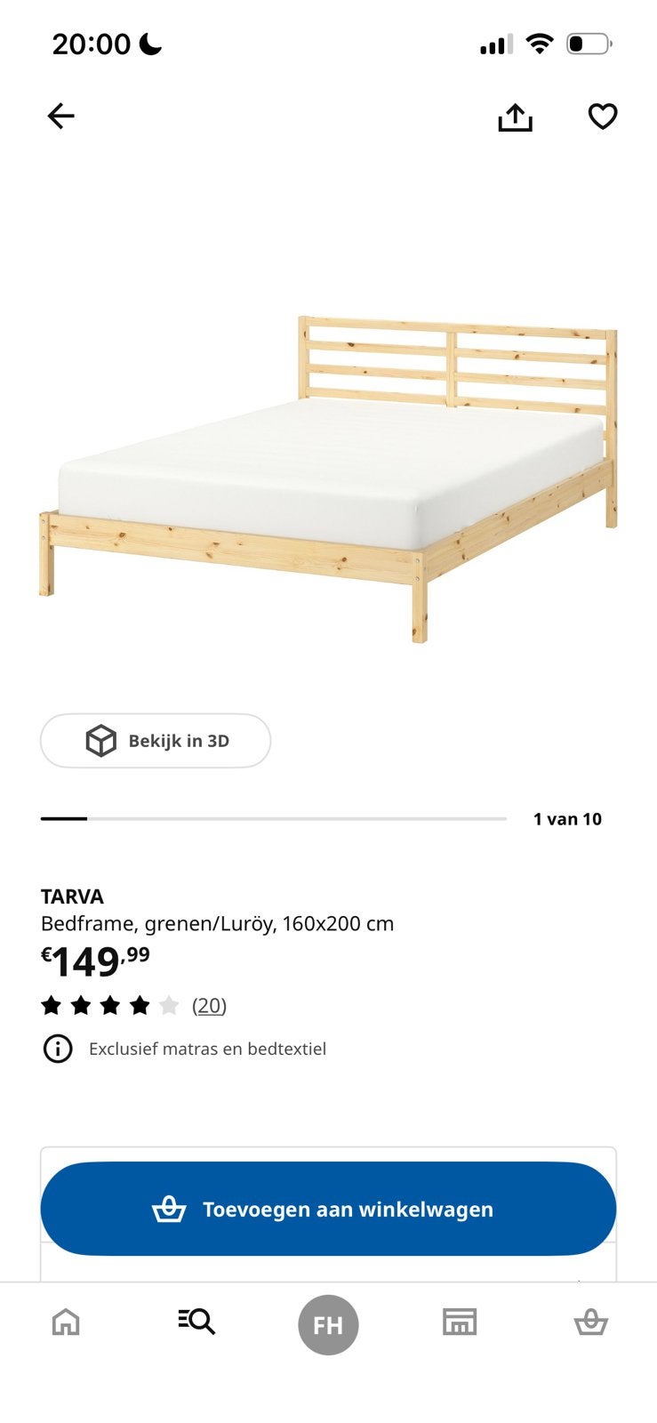 Tarva bed frame ikea te koop, Huis en Inrichting, Slaapkamer | Bedden, Ophalen, Tweepersoons, Zo goed als nieuw, 160 cm