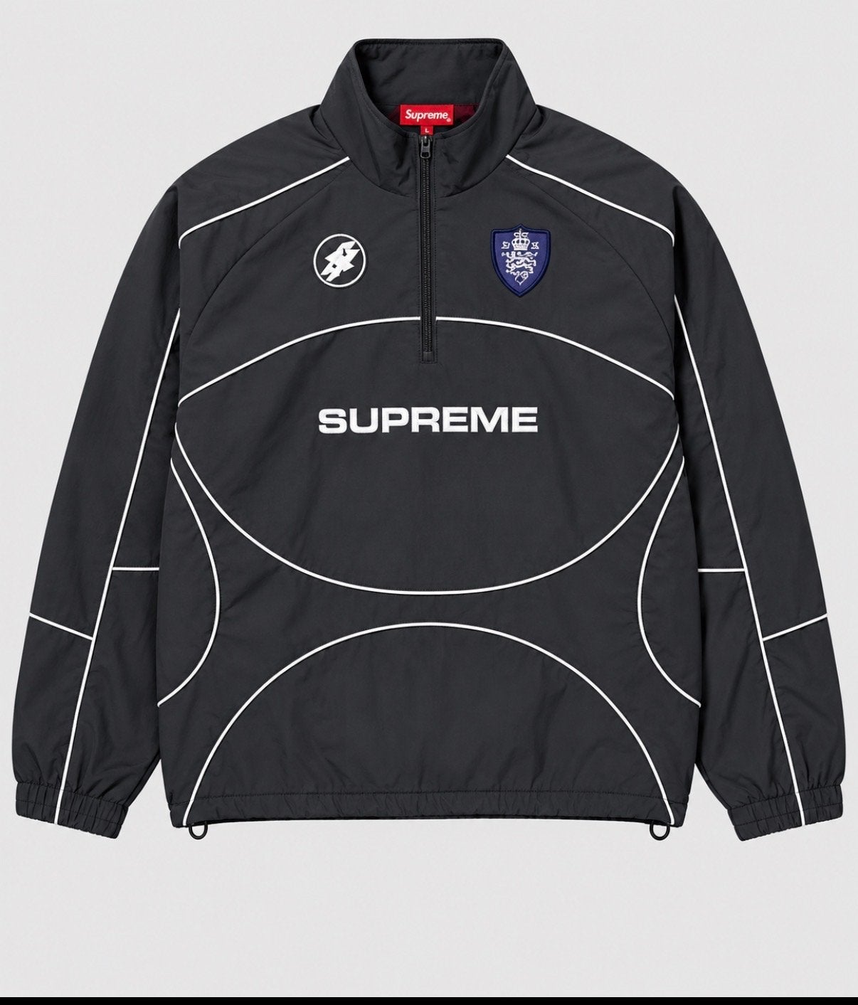 Supreme Track Jacket Zwart Maat L, Ophalen of Verzenden, Zo goed als nieuw, Maat 52/54 (L), Zwart