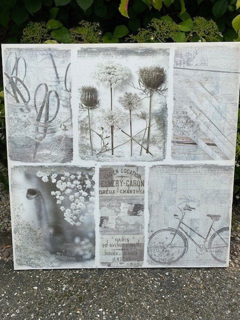 Canvas Schilderij zwart -wit 80 x 80 cm, Ophalen, Zo goed als nieuw, Schilderij, 75 tot 100 cm
