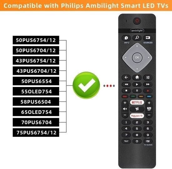 afstandsbediening voor Philips Ambilight 4K Smart, Audio, Tv en Foto, Afstandsbedieningen, Ophalen of Verzenden, Nieuw, Universeel