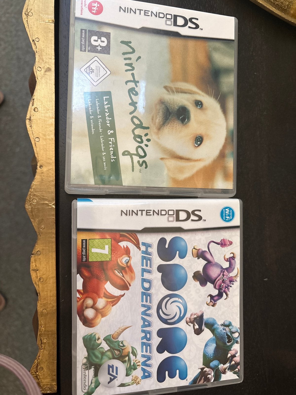 Nintendo DS Games: Nintendogs & Spore Heldenarena, Online, Gebruikt, 1 speler, Ophalen of Verzenden