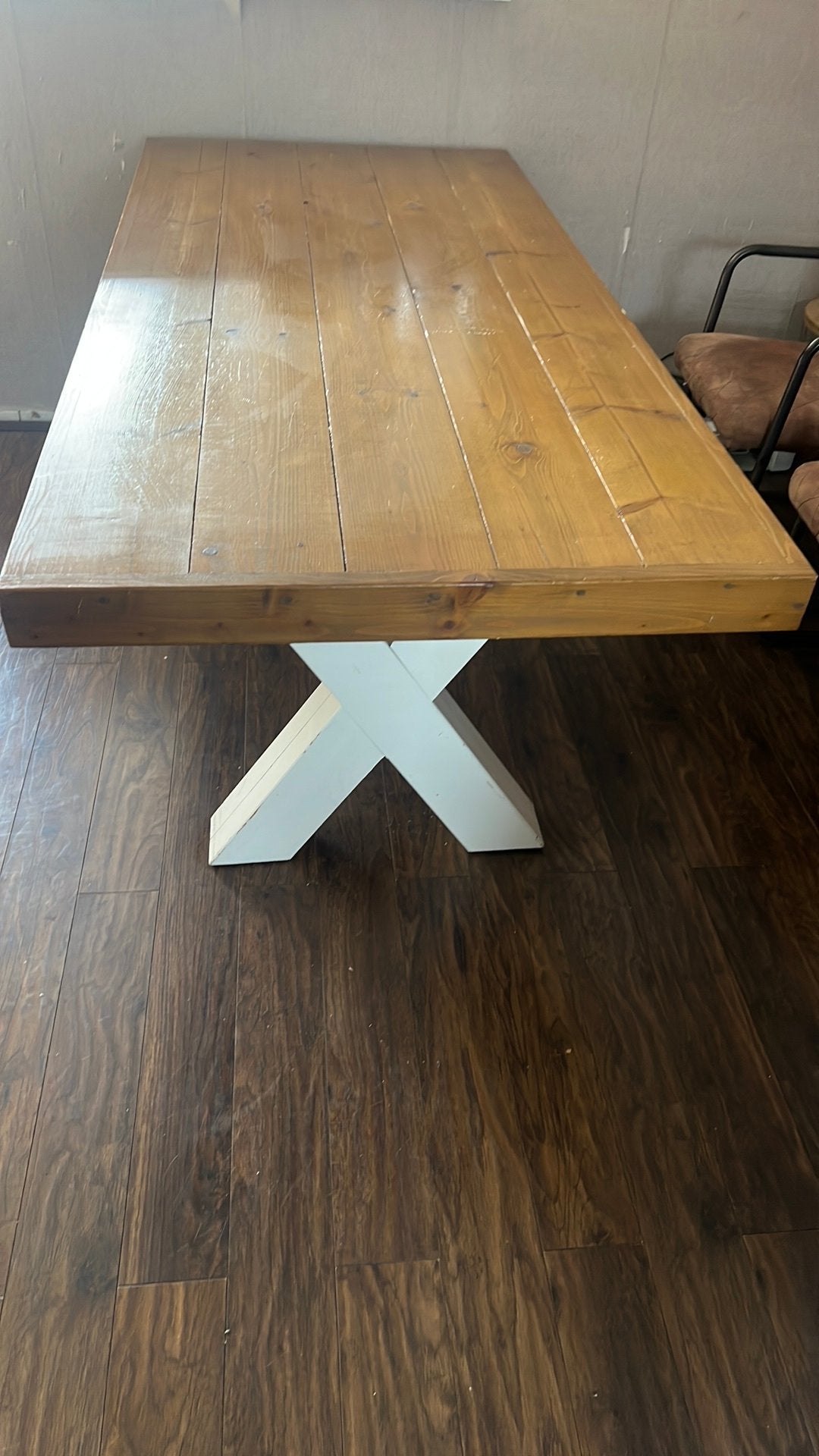 Landelijke tafel & 4 stoelen, Huis en Inrichting, Ophalen, 200 cm of meer, 50 tot 100 cm, Vijf personen of meer