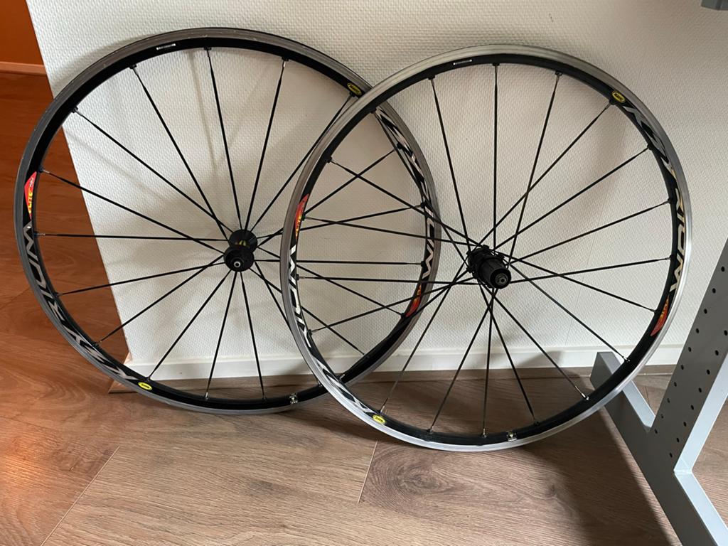 Mavic Ksyrium Elite Alu Wielset Racefiets Velgrem Shimano, Fietsen en Brommers, Fietsonderdelen, Gebruikt, Aluminium, Racefiets