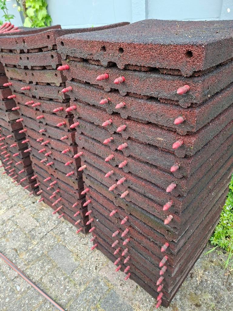 Rubber tegels 50x50x5cm  48st   12m2, Ophalen of Verzenden, Rubber, 10 m² of meer, Overige typen