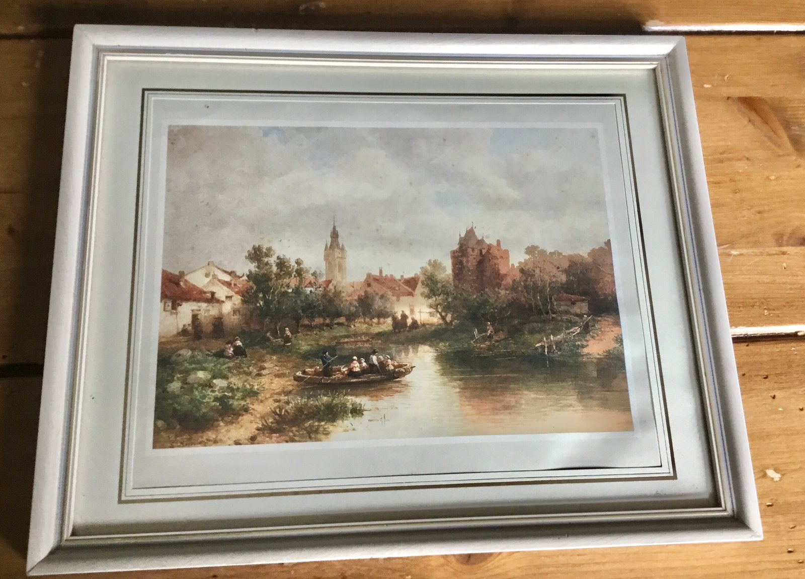 SCHILDERIJ PRINT VAN S.L. VERVEER - GEZICHT OP DELFT 1843, Antiek en Kunst, Ophalen of Verzenden
